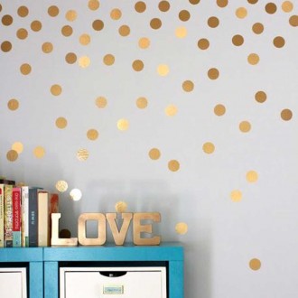 Gold Polka Dots Wall Sticker for Nursery and Home