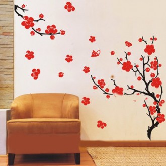 Plum Blossom Flowers, Tree Branch Wall Decals