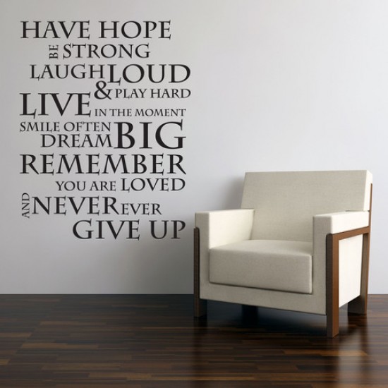 HAVE HOPE INSPIRATIONAL WALL STICKER QUOTE Saying