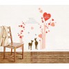  Deer Love Blooms Wall Decals  