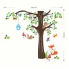   Tree Wall Sticker for Nursery, Squirrel, Fox, Mushroom Wall Decal