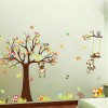   Tree Zoo Wall Sticker for Nursery, Squirrel, Fox,Owls, Monkey Wall Decal