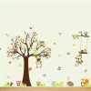   Tree Zoo Wall Sticker for Nursery, Squirrel, Fox,Owls, Monkey Wall Decal