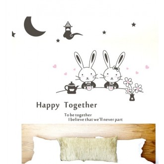 Happy Rabbits Together Wall Decal