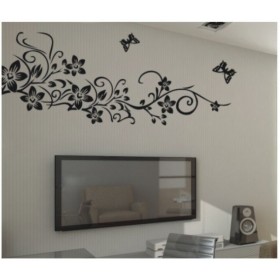 Elegant  Vine And Butterflies Wall Decal 