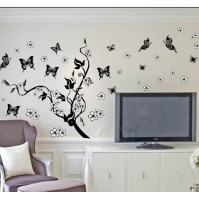 Cherry  Branch and Butterflies Wall Decal