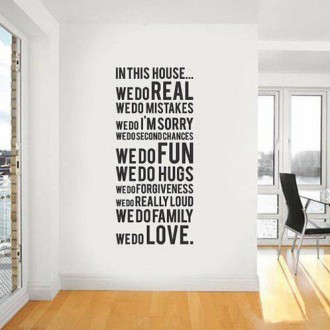 In This House We Do Real  Quote Wall Decal