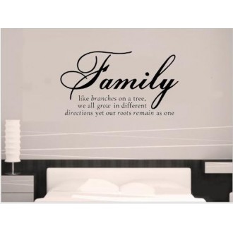 Family like Branches on A Tree Wall Quote Decal