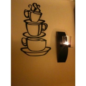  Stacked Coffeee Cup Wall Decal